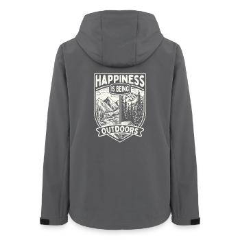 Glück ist, draußen zu sein, Natur, Wandern, Humor, - Frauen Recycelte Softshelljacke von Stanley/Stella - Anthrazit - Hinten - AI Model Female 172 light (172cm)