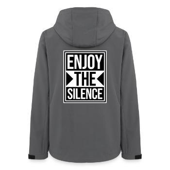 Enjoy The Silence Spruch Ruhe Stille Introvertiert - Frauen Recycelte Softshelljacke von Stanley/Stella - Anthrazit - Hinten - AI Model Female 172 light (172cm)