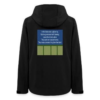 Farmers Fields UK Labour Governement protest rhyme - Women’s Recycled Softshell Jacket by Stanley/Stella - black - Back - AI Model Female 172 light (172cm)