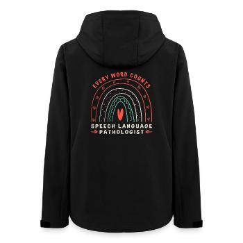 Speech Therapist Speech Pathologist SLP - Women’s Recycled Softshell Jacket by Stanley/Stella - black - Back - AI Model Female 172 light (172cm)