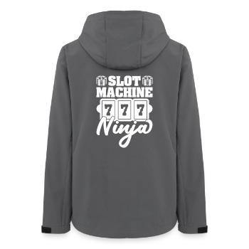 Casino Gambler Slot Machine Ninja Gambling - Frauen Recycelte Softshelljacke von Stanley/Stella - Anthrazit - Hinten - AI Model Female 172 light (172cm)