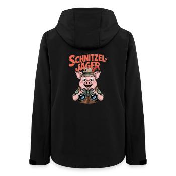 Schnitzeljäger Schwein Schnitzel Koch Essen - Frauen Recycelte Softshelljacke von Stanley/Stella - Schwarz - Hinten - AI Model Female 172 light (172cm)