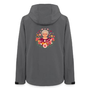 Blumen-Großmutter - Frauen Recycelte Softshelljacke von Stanley/Stella - Anthrazit - Hinten - AI Model Female 172 light (172cm)