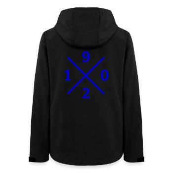 1902 Duisburg Hoodie – Echtes Zebraherz aus’m Pott - Frauen Recycelte Softshelljacke von Stanley/Stella - Schwarz - Hinten - AI Model Female 172 light (172cm)