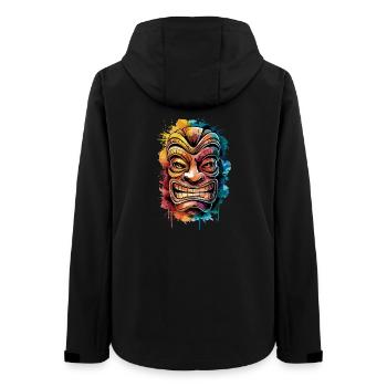 Masque Tiki coloré Artwork avec Living - Veste softshell femme recyclée Stanley/Stella - noir - Dos - AI Model Female 172 light (172cm)