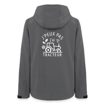 J'peux pas jai tracteur - Veste softshell femme recyclée Stanley/Stella - charbon - Dos - AI Model Female 172 light (172cm)