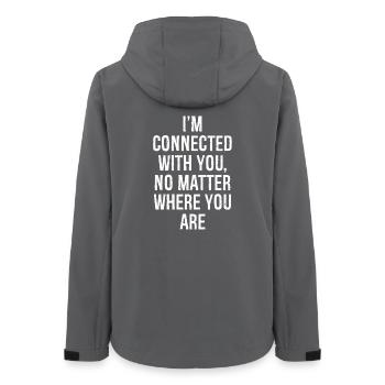 I'm connected with you no matter where you are - Women’s Recycled Softshell Jacket by Stanley/Stella - anthracite - Back - AI Model Female 172 light (172cm)