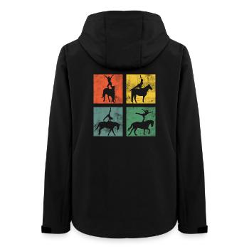 Voltigieren Reitsport Reiten Pferd Turnen - Frauen Recycelte Softshelljacke von Stanley/Stella - Schwarz - Hinten - AI Model Female 172 light (172cm)