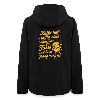 Kawaii Coffee Saying Funny - Women’s Recycled Softshell Jacket by Stanley/Stella - black - Back - AI Model Female 172 light (172cm)