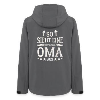 So sieht eine coole Oma aus Beste Großmutter - Frauen Recycelte Softshelljacke von Stanley/Stella - Anthrazit - Hinten - AI Model Female 172 light (172cm)