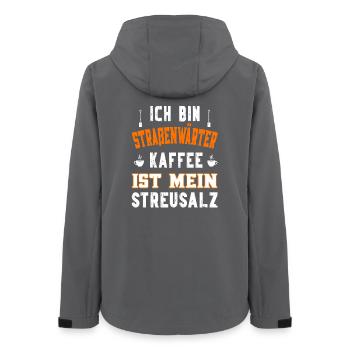 Agents d’entretien des routes - Le café est mon sel de voirie - Veste softshell femme recyclée Stanley/Stella - charbon - Dos - AI Model Female 172 light (172cm)