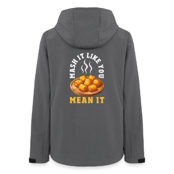 Taters Over Haters Kartoffel - Frauen Recycelte Softshelljacke von Stanley/Stella - Anthrazit - Hinten - AI Model Female 172 light (172cm)