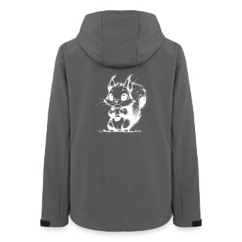 Waldbewohner mit Kaffee Waldrand Kaffeeklatsch - Frauen Recycelte Softshelljacke von Stanley/Stella - Anthrazit - Hinten - AI Model Female 172 light (172cm)
