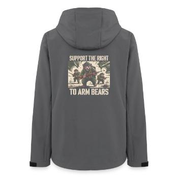 Soutenez le droit d’armer les ours - Funny Memes - Veste softshell femme recyclée Stanley/Stella - charbon - Dos - AI Model Female 172 light (172cm)