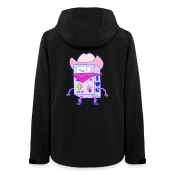 Cowboy Spielkonsole Neon Rosa Vaporwave Roboter - Frauen Recycelte Softshelljacke von Stanley/Stella - Schwarz - Hinten - AI Model Female 172 light (172cm)