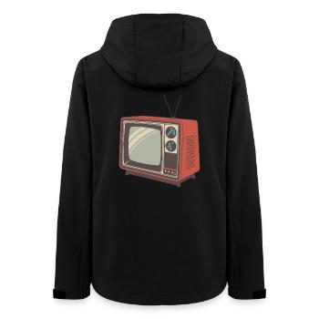 Vintage-Orange-Retro-Fernseher - Frauen Recycelte Softshelljacke von Stanley/Stella - Schwarz - Hinten - AI Model Female 172 light (172cm)
