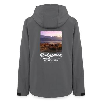Podgorica Montenegro - Frauen Recycelte Softshelljacke von Stanley/Stella - Anthrazit - Hinten - AI Model Female 172 light (172cm)
