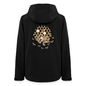 Essaim détaillé d’abeilles sur nid d’abeilles - Veste softshell femme recyclée Stanley/Stella - noir - Dos - AI Model Female 172 light (172cm)