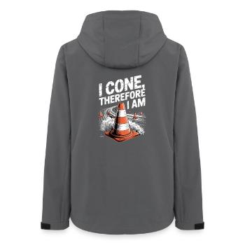  I Cone, Therefore I Am Spaßiger Verkehrskegel - Frauen Recycelte Softshelljacke von Stanley/Stella - Anthrazit - Hinten - AI Model Female 172 light (172cm)