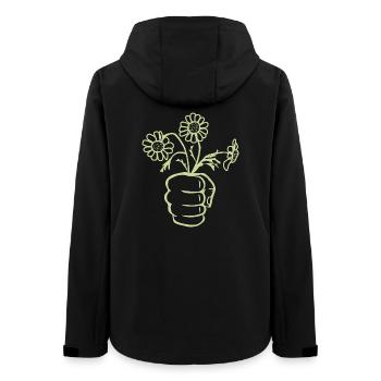 Une main de poing avec un bouquet de fleurs - Veste softshell femme recyclée Stanley/Stella - noir - Dos - AI Model Female 172 light (172cm)