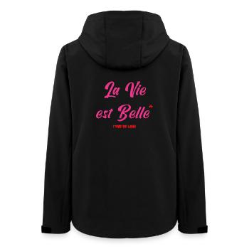 LIFE IS GOOD! (view from afar) - Women’s Recycled Softshell Jacket by Stanley/Stella - black - Back - AI Model Female 172 light (172cm)