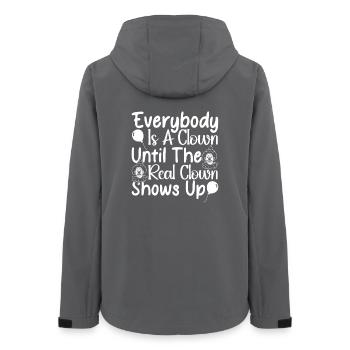 Circus Graphic Everybody Is A Clown Circus Gifts - Women’s Recycled Softshell Jacket by Stanley/Stella - anthracite - Back - AI Model Female 172 light (172cm)