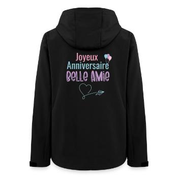 Happy Birthday Girlfriend - Women’s Recycled Softshell Jacket by Stanley/Stella - black - Back - AI Model Female 172 light (172cm)