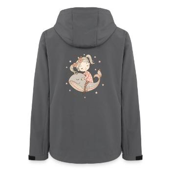 Une fille rêveuse chevauche une baleine - Veste softshell femme recyclée Stanley/Stella - charbon - Dos - AI Model Female 172 light (172cm)