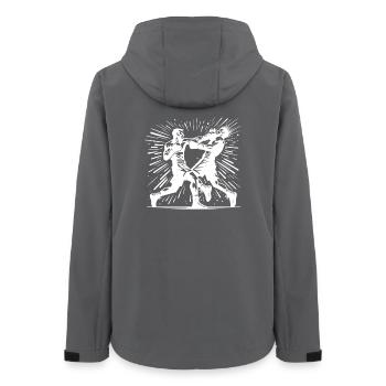 Faust trifft Kinn Boxen wie in alten Zeiten - Frauen Recycelte Softshelljacke von Stanley/Stella - Anthrazit - Hinten - AI Model Female 172 light (172cm)