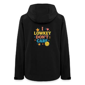 Un peu peu s’en fiche, drôle de phrase - Veste softshell femme recyclée Stanley/Stella - noir - Dos - AI Model Female 172 light (172cm)