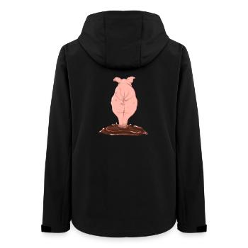 Pink pig from behind - Women’s Recycled Softshell Jacket by Stanley/Stella - black - Back - AI Model Female 172 light (172cm)