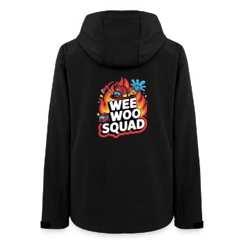 Wee Woo Squad Feuerwehr Auto Spass - Frauen Recycelte Softshelljacke von Stanley/Stella - Schwarz - Hinten - AI Model Female 172 light (172cm)
