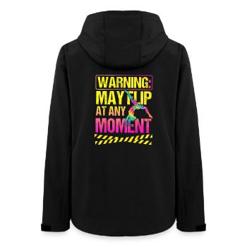 Warning May Flip Gymnastics Saying Gymnastics Tie Dye - Women’s Recycled Softshell Jacket by Stanley/Stella - black - Back - AI Model Female 172 light (172cm)