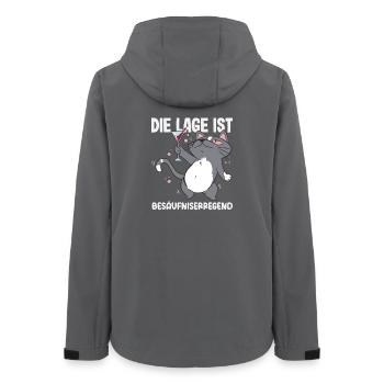 The situation is drunken, cat - Women’s Recycled Softshell Jacket by Stanley/Stella - anthracite - Back - AI Model Female 172 light (172cm)
