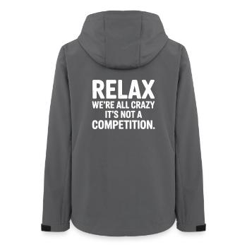 Relax We're All Crazy It's Not a Competition - Women’s Recycled Softshell Jacket by Stanley/Stella - anthracite - Back - AI Model Female 172 light (172cm)