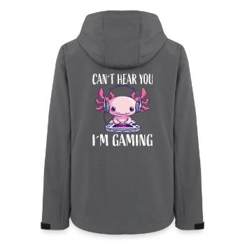 Can't Hear You Ich Bin Gaming - Frauen Recycelte Softshelljacke von Stanley/Stella - Anthrazit - Hinten - AI Model Female 172 light (172cm)