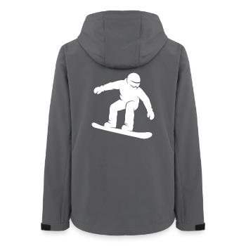 Minimalist Snowboard Silhouette Winter Sports - Women’s Recycled Softshell Jacket by Stanley/Stella - anthracite - Back - AI Model Female 172 light (172cm)