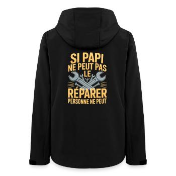 Grandpa Repairs Any Humorous Gift - Women’s Recycled Softshell Jacket by Stanley/Stella - black - Back - AI Model Female 172 light (172cm)