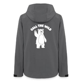 Dessin animé Ours sauvages qui agitent les bras - Veste softshell femme recyclée Stanley/Stella - charbon - Dos - AI Model Female 172 light (172cm)