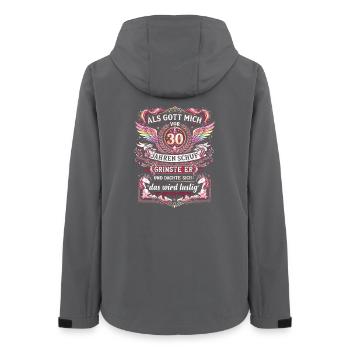 30. Geburtstag: Das Wird Lustig - Frauen Recycelte Softshelljacke von Stanley/Stella - Anthrazit - Hinten - AI Model Female 172 light (172cm)