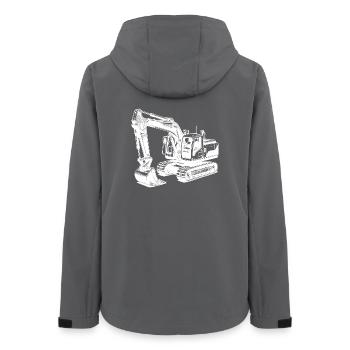 Strong excavator the machine with long arm - Women’s Recycled Softshell Jacket by Stanley/Stella - anthracite - Back - AI Model Female 172 light (172cm)
