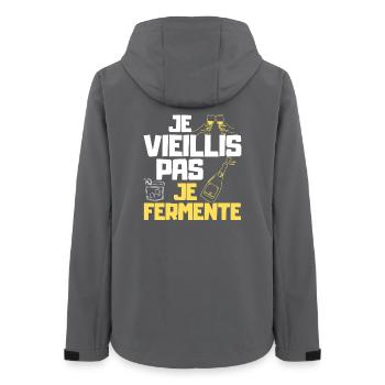I Age Not Fermented Beer Funny Gift - Women’s Recycled Softshell Jacket by Stanley/Stella - anthracite - Back - AI Model Female 172 light (172cm)