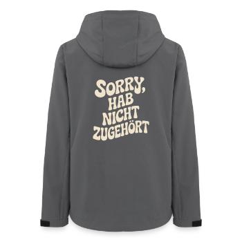 sorry didn't listen distracted anti social - Women’s Recycled Softshell Jacket by Stanley/Stella - anthracite - Back - AI Model Female 172 light (172cm)