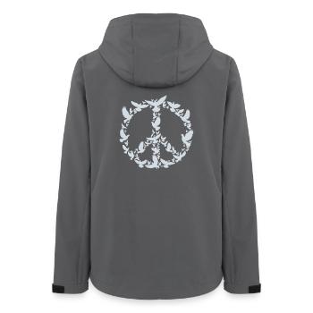 Colombes de la Paix dans le design du symbole de la Paix - Veste softshell femme recyclée Stanley/Stella - charbon - Dos - AI Model Female 172 light (172cm)