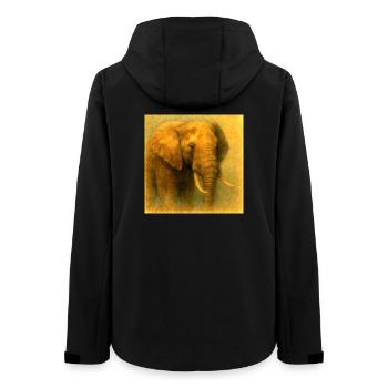 Golden Elephant in Painted Style - Women’s Recycled Softshell Jacket by Stanley/Stella - black - Back - AI Model Female 172 light (172cm)