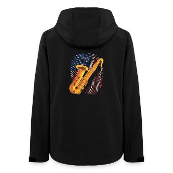 American saxophone player Saxophonist - Women’s Recycled Softshell Jacket by Stanley/Stella - black - Back - AI Model Female 172 light (172cm)