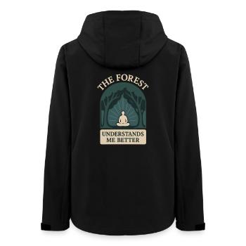 Forest Walk Overthinker Mental Reset - Women’s Recycled Softshell Jacket by Stanley/Stella - black - Back - AI Model Female 172 light (172cm)