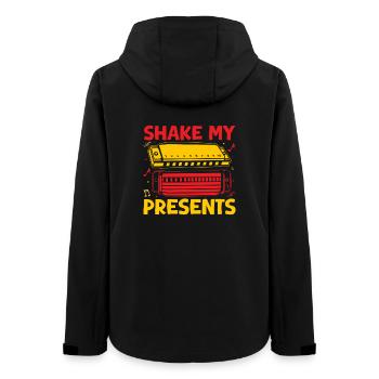 Funny Harmonica Player Shake My Presents Harmonica - Frauen Recycelte Softshelljacke von Stanley/Stella - Schwarz - Hinten - AI Model Female 172 light (172cm)