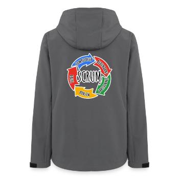 Scrum Framework for Agile Working in Development - Women’s Recycled Softshell Jacket by Stanley/Stella - anthracite - Back - AI Model Female 172 light (172cm)