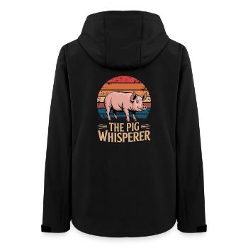  The Pig Whisperer Lustiges Schwein Motiv Für - Frauen Recycelte Softshelljacke von Stanley/Stella - Schwarz - Hinten - AI Model Female 172 light (172cm)